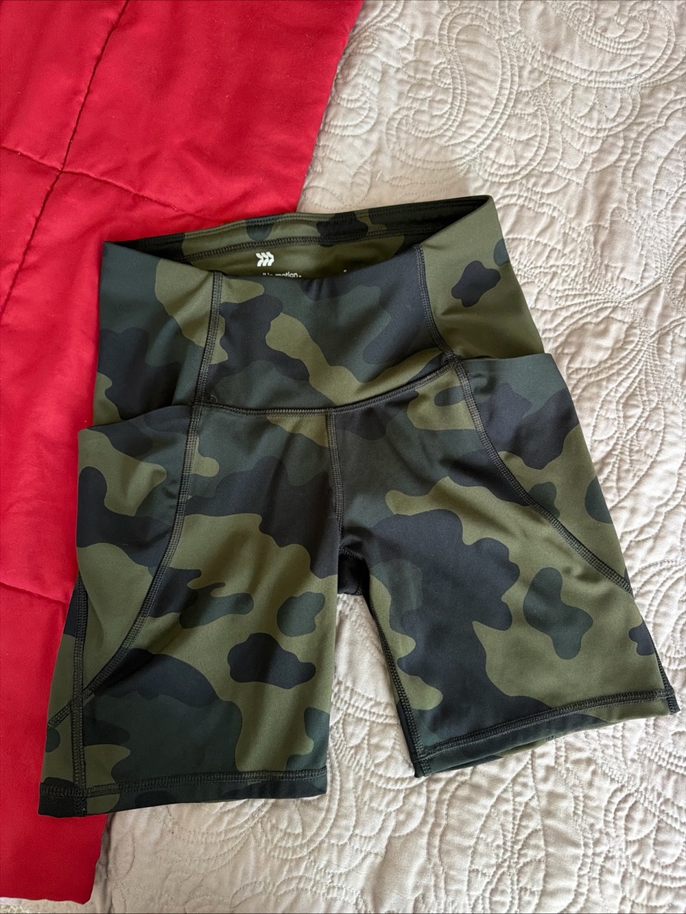 all in motion Women's Camouflage Athletic Shorts - Olive & Black - Picture 6 of 6
